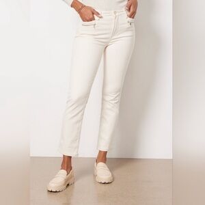 Paige Cindy Off White High Rise Straight Leg Jeans Waist 29